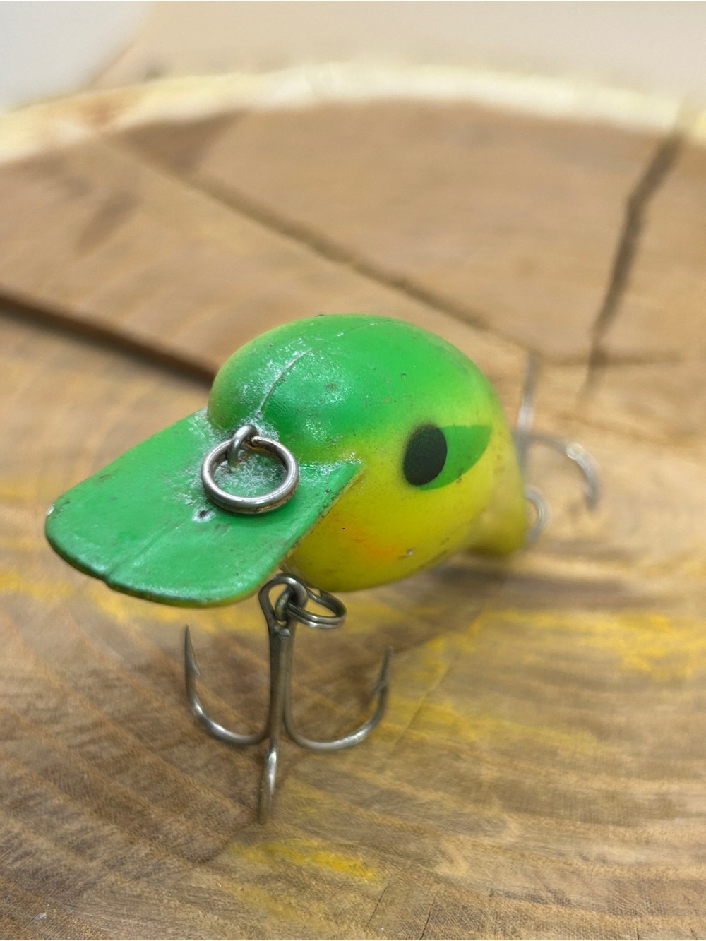 Old Vintage Bill Norman Crank bait Fishing Lure Chartreuse Color